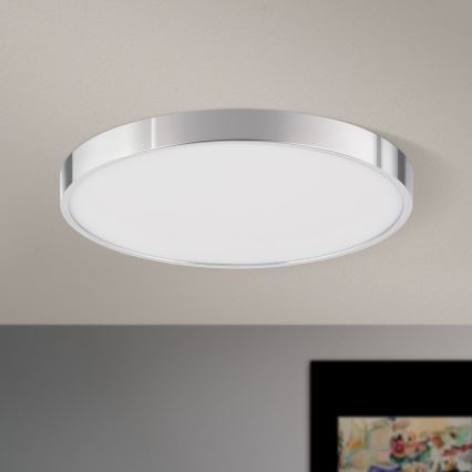 LED lubinis šviestuvas BULLY LED/28W/230V diametras 28 cm blizgus chromas