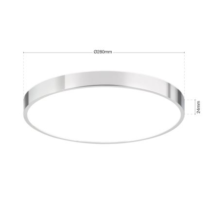 LED lubinis šviestuvas BULLY LED/28W/230V diametras 28 cm blizgus chromas