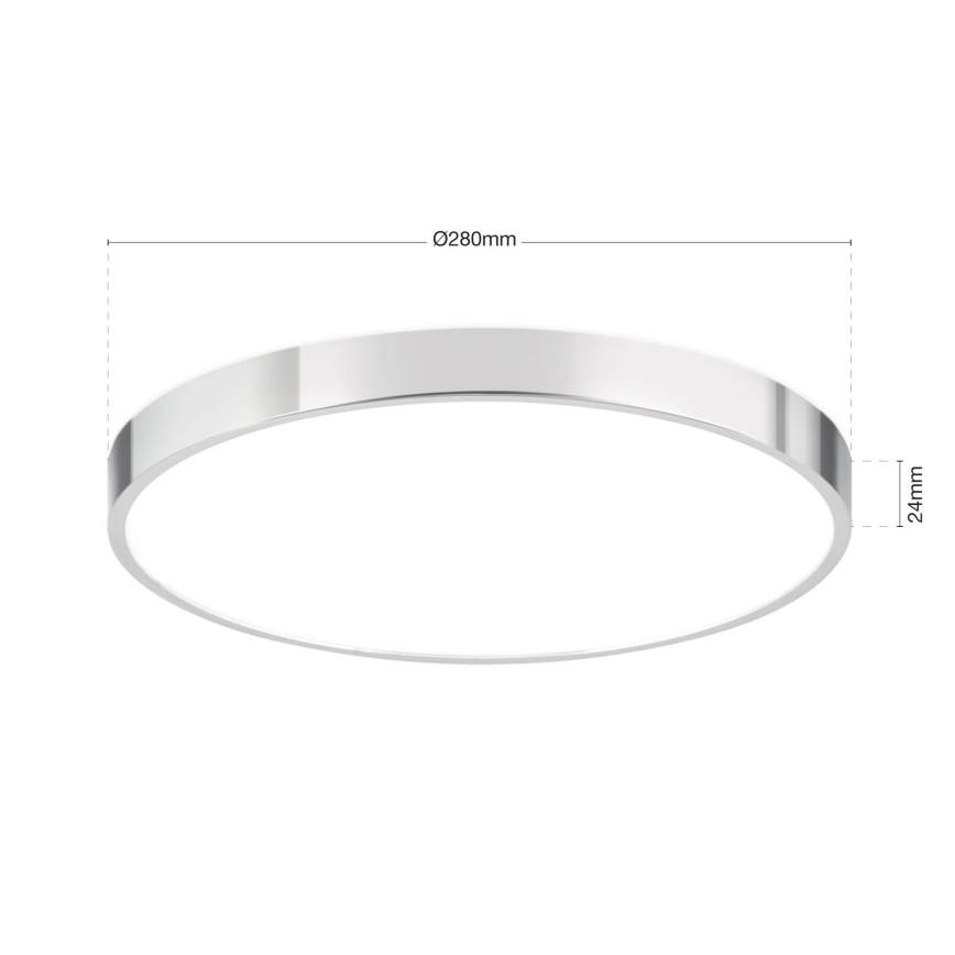 LED lubinis šviestuvas BULLY LED/28W/230V diametras 28 cm blizgus chromas