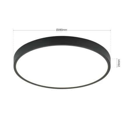 LED lubinis šviestuvas BULLY LED/28W/230V diametras 28 cm juoda