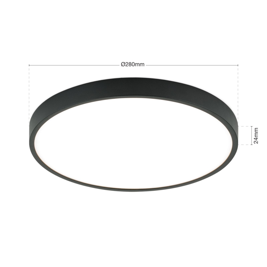 LED lubinis šviestuvas BULLY LED/28W/230V diametras 28 cm juoda