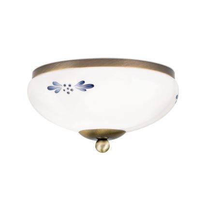 Lubinis šviestuvas LANDHAUS 1xE27/60W/230V skersmuo 21 cm bronzinė/balta/mėlyna