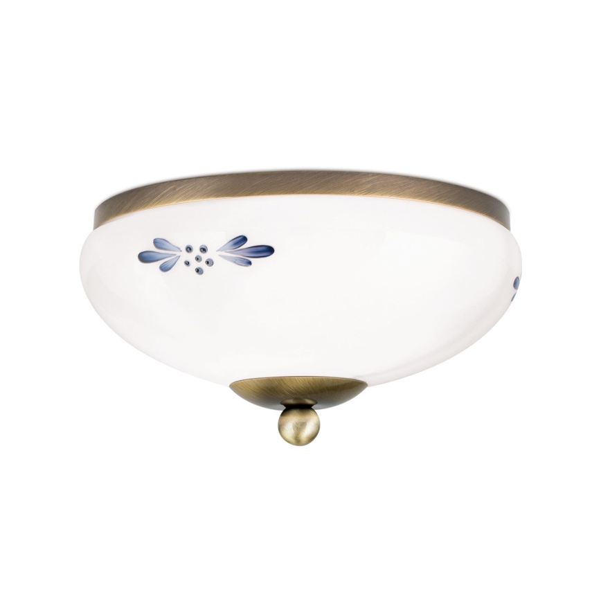 Lubinis šviestuvas LANDHAUS 1xE27/60W/230V skersmuo 21 cm bronzinė/balta/mėlyna