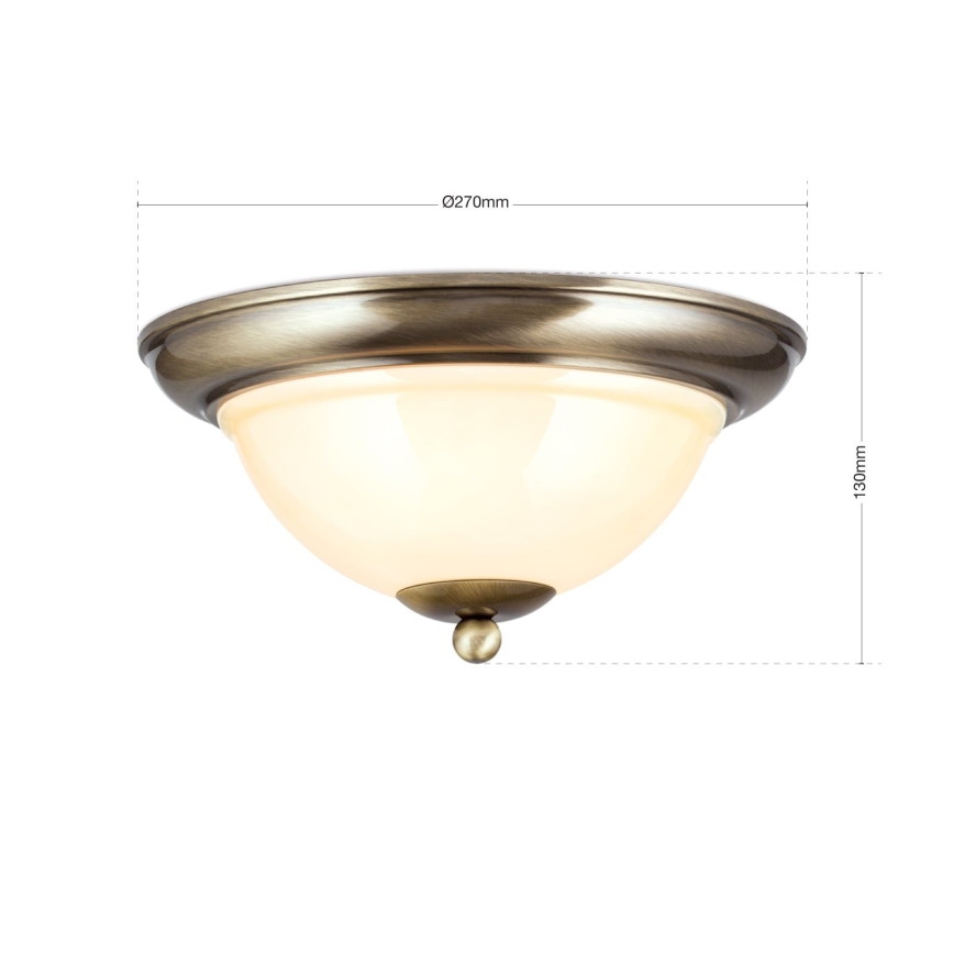 Lubinis šviestuvas AUSTRIAN OLD LAMP 2xE27/60W/230V diametras 27 cm bronza/smėlio spalva