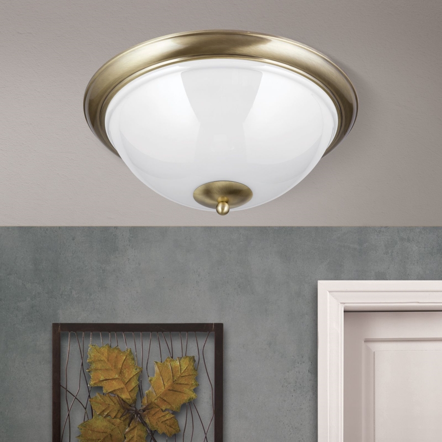 Lubinis šviestuvas AUSTRIAN OLD LAMP 3xE27/60W/230V diametras 50 cm bronza/balta