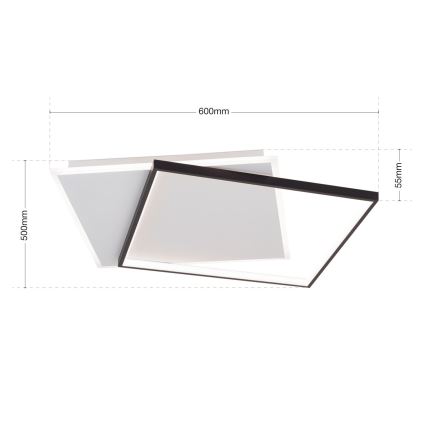 LED Pritemdomas lubinis šviestuvas EMANUEL LED/50W/230V balta/juoda