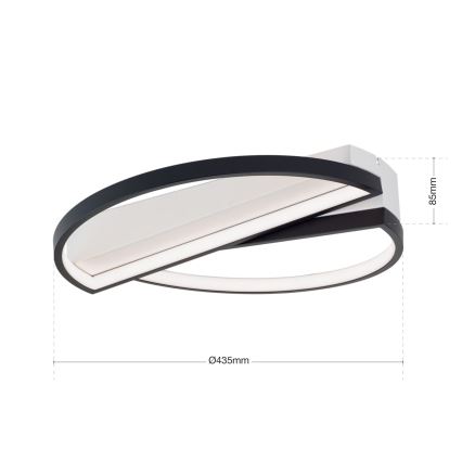 LED Pritemdomas lubinis šviestuvas OLGA LED/28W/230V juoda/balta