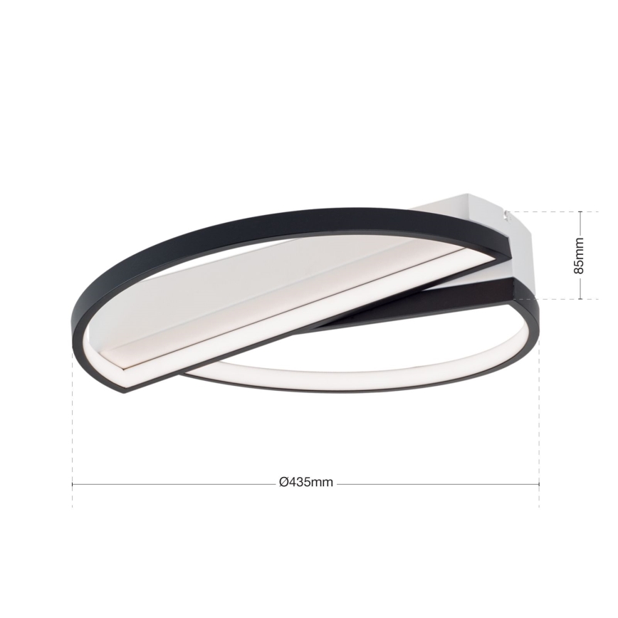 LED Pritemdomas lubinis šviestuvas OLGA LED/28W/230V juoda/balta