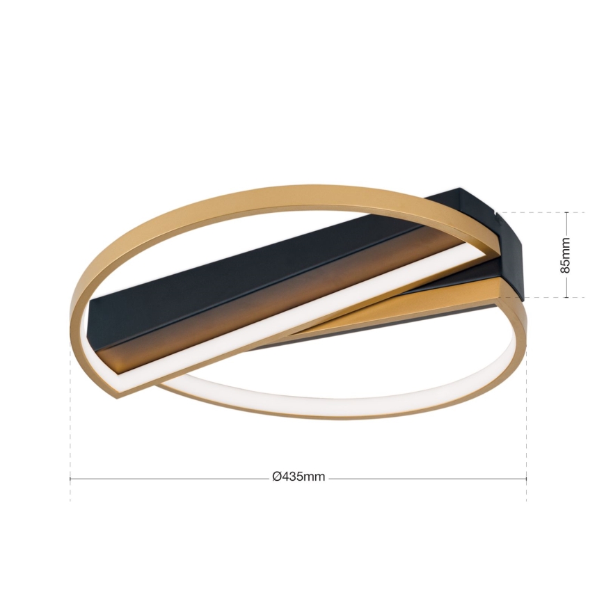 LED Reguliuojamas lubų šviestuvas OLGA LED/28W/230V auksinė/juoda