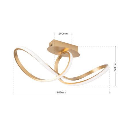 LED Pritemdomas tvirtinamas sietynas CIRCUS LED/30W/230V auksas