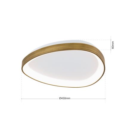 LED lubinis šviestuvas CHARLIE LED/35W/230V diametras 45 cm auksas