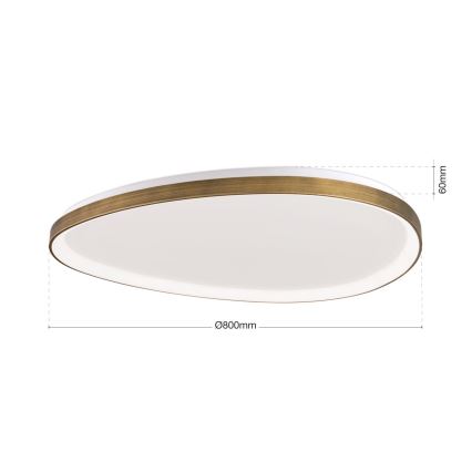 LED lubinis šviestuvas CHARLIE LED/72W/230V diametras 80 cm auksas