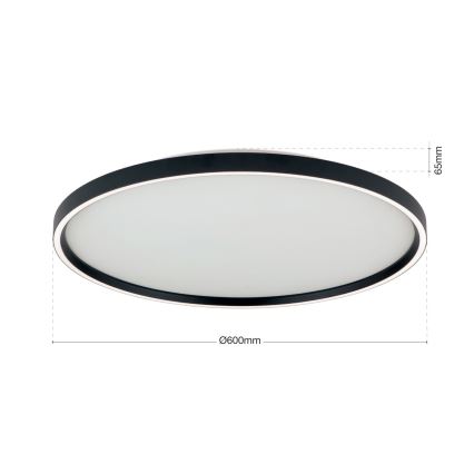 LED Pritemdomas lubinis šviestuvas MASCA LED/47W/230V 2700/3350/4000K diametras 60 cm juoda