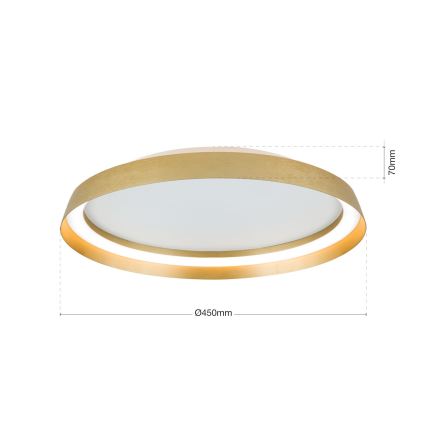 LED Pritemdomas lubinis šviestuvas MANTA LED/38W/230V 2700/3000/4000K diametras 45 cm auksas