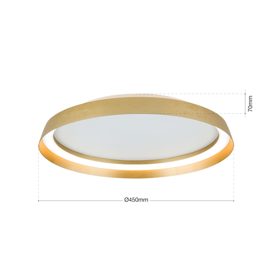 LED Pritemdomas lubinis šviestuvas MANTA LED/38W/230V 2700/3000/4000K diametras 45 cm auksas