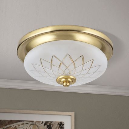 Lubinis šviestuvas PORTO 1xE27/40W/230V diametras 26 cm auksas