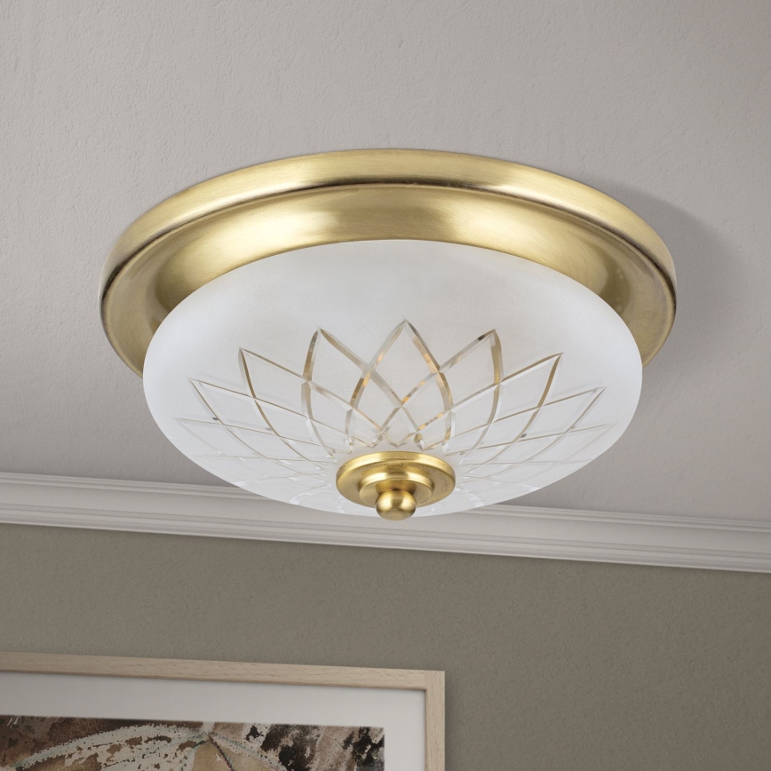 Lubinis šviestuvas PORTO 1xE27/40W/230V diametras 26 cm auksas