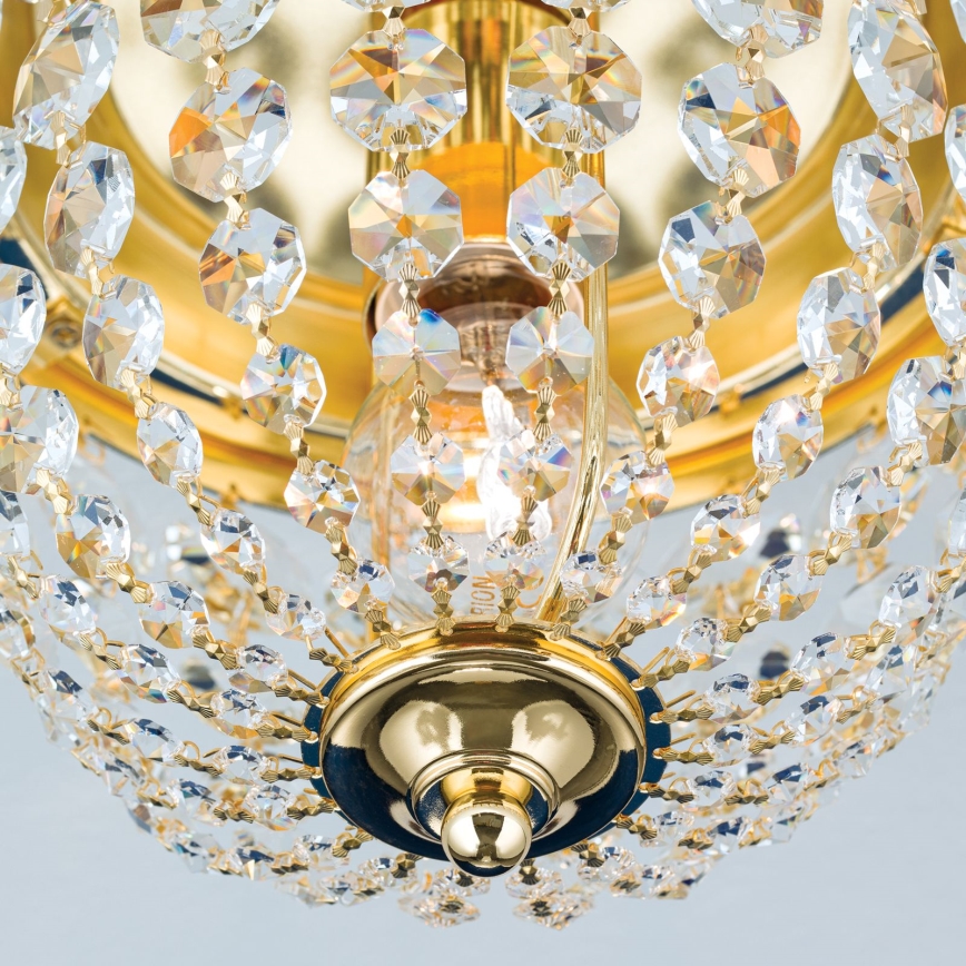 Krištolinis lubinis šviestuvas PLAFOND 1xE27/40W/230V diametras 26 cm auksas