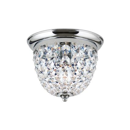 Krištolinis lubinis šviestuvas PLAFOND 1xE27/40W/230V diametras 26 cm blizgus chromas
