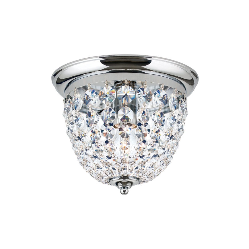 Krištolinis lubinis šviestuvas PLAFOND 1xE27/40W/230V diametras 26 cm blizgus chromas