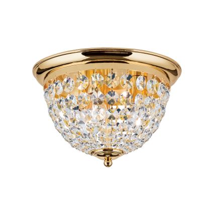 Krištolinis lubinis šviestuvas PLAFOND 3xE27/40W/230V diametras 35 cm auksas