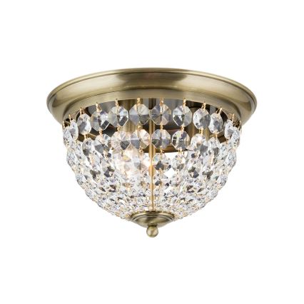 Krištolinis lubinis šviestuvas PLAFOND 3xE27/40W/230V diametras 35 cm bronza