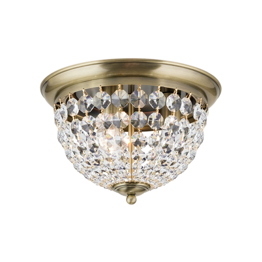 Krištolinis lubinis šviestuvas PLAFOND 3xE27/40W/230V diametras 35 cm bronza