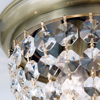 Krištolinis lubinis šviestuvas PLAFOND 3xE27/40W/230V diametras 35 cm bronza
