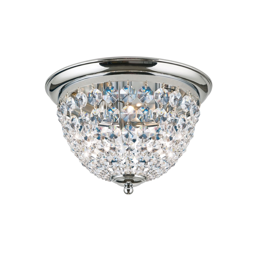 Krištolinis lubinis šviestuvas PLAFOND 3xE27/40W/230V diametras 35 cm blizgus chromas
