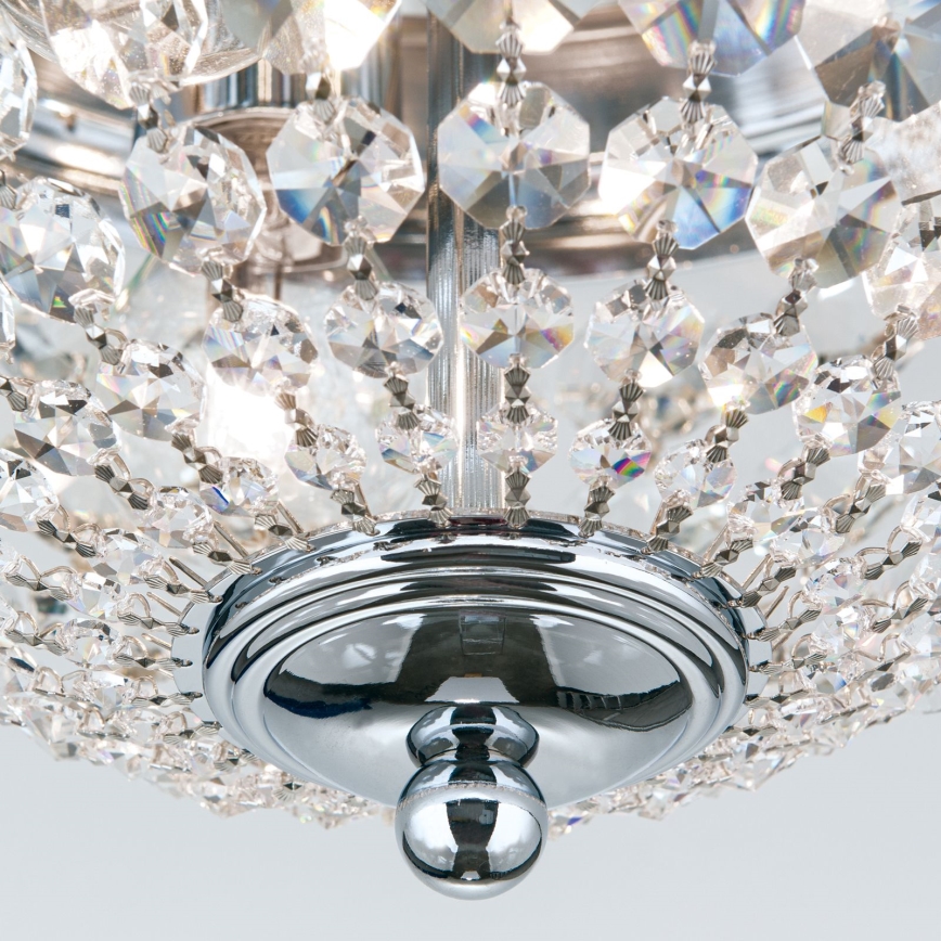 Krištolinis lubinis šviestuvas PLAFOND 3xE27/40W/230V diametras 35 cm blizgus chromas
