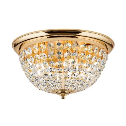 Krištolinis lubinis šviestuvas PLAFOND 6xE27/40W/230V diametras 47 cm auksas