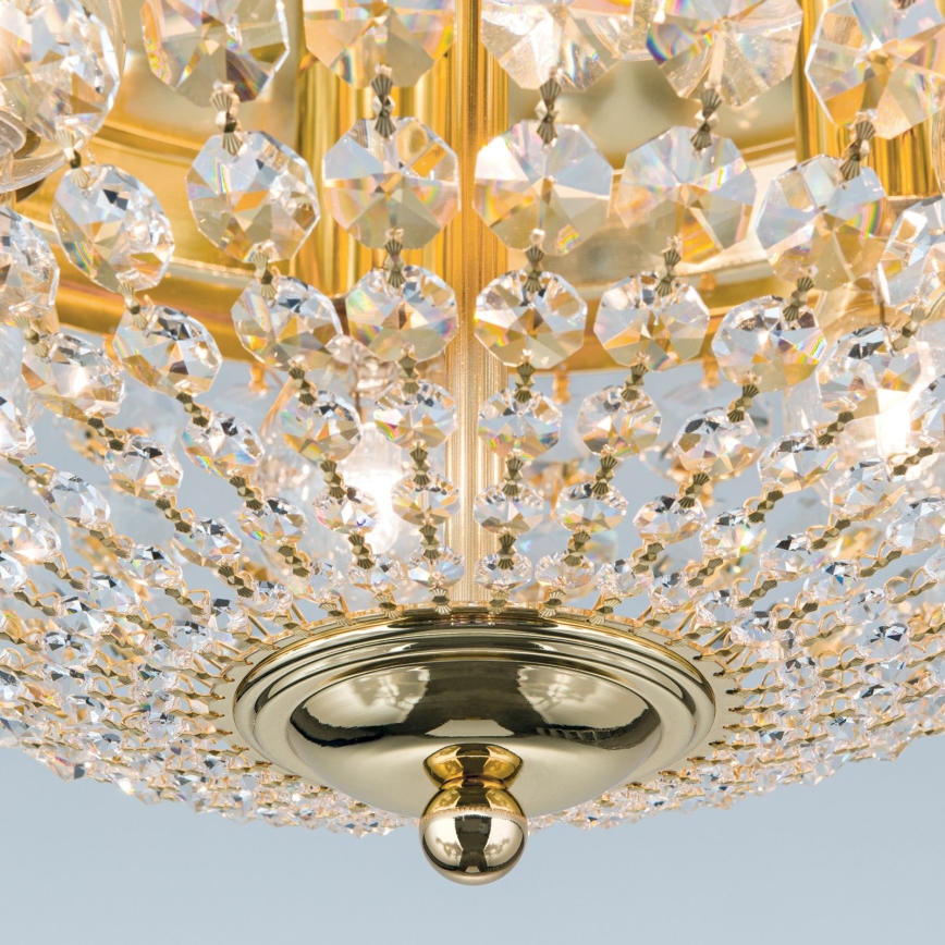 Krištolinis lubinis šviestuvas PLAFOND 6xE27/40W/230V diametras 47 cm auksas