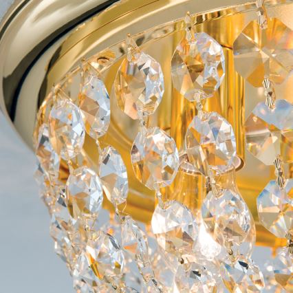 Krištolinis lubinis šviestuvas PLAFOND 6xE27/40W/230V diametras 47 cm auksas