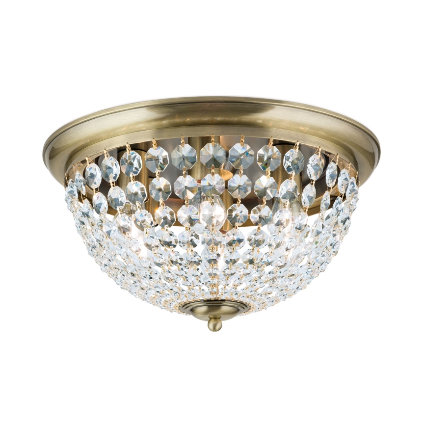 Krištolinis lubinis šviestuvas PLAFOND 6xE27/40W/230V diametras 47 cm bronza
