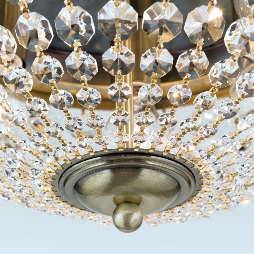 Krištolinis lubinis šviestuvas PLAFOND 6xE27/40W/230V diametras 47 cm bronza