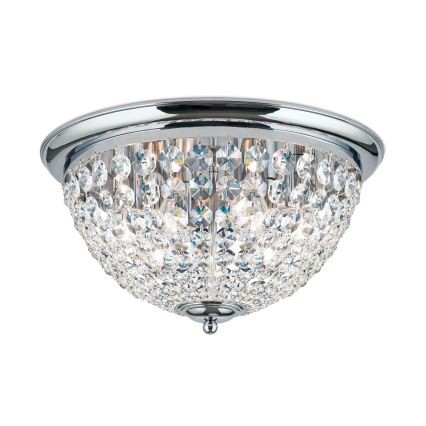 Krištolinis lubinis šviestuvas PLAFOND 6xE27/40W/230V diametras 47 cm blizgus chromas