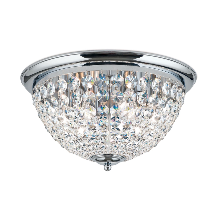 Krištolinis lubinis šviestuvas PLAFOND 6xE27/40W/230V diametras 47 cm blizgus chromas