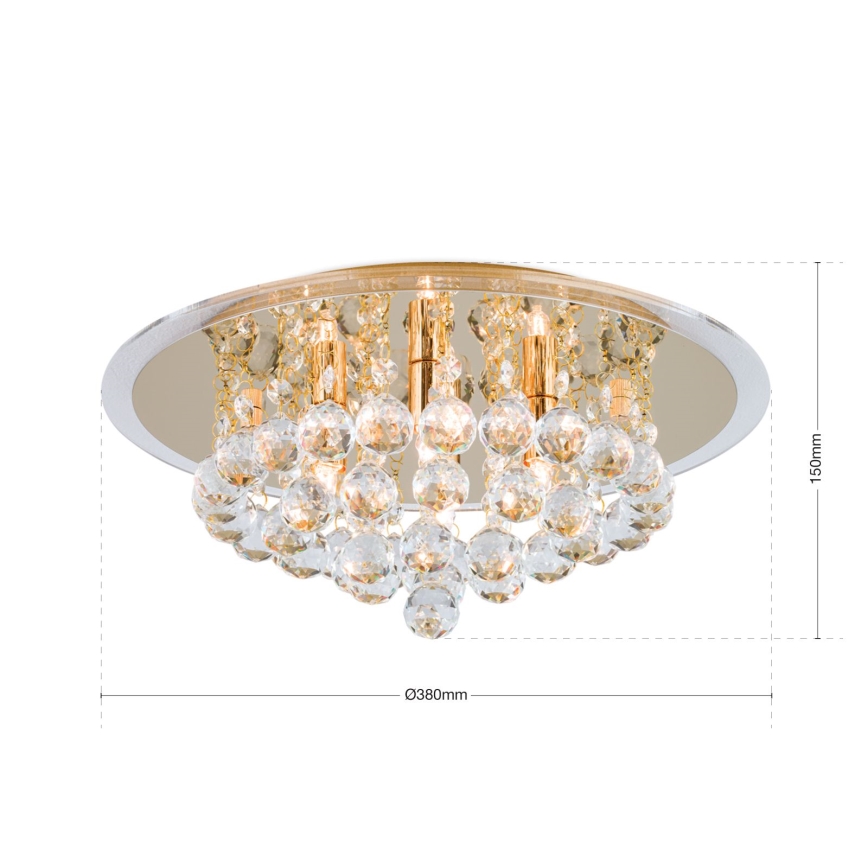 Krištolinis lubinis šviestuvas GLORIA 4xG9/40W/230V diametras 38 cm auksas