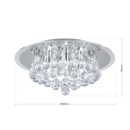 Krištolinis lubinis šviestuvas GLORIA 4xG9/40W/230V diametras 38 cm permatoma/blizgus chromas