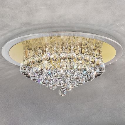 Krištolinis lubinis šviestuvas GLORIA 6xG9/40W/230V diametras 50 cm auksas