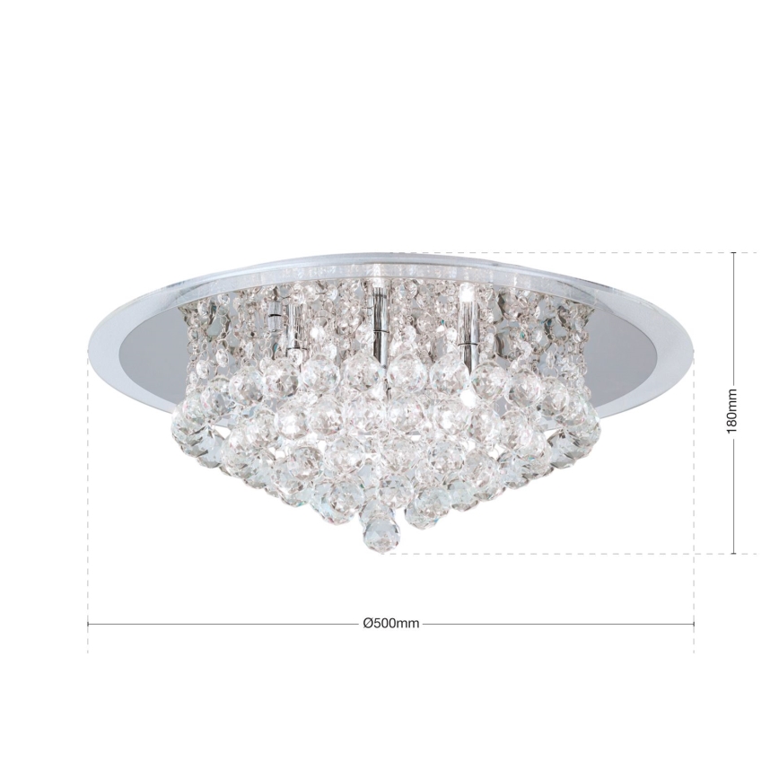 Krištolinis lubinis šviestuvas GLORIA 6xG9/40W/230V diametras 50 cm permatoma/blizgus chromas