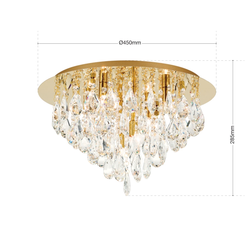 Krištolinis lubinis šviestuvas CELESTE 6xG9/40W/230V diametras 45 cm auksas