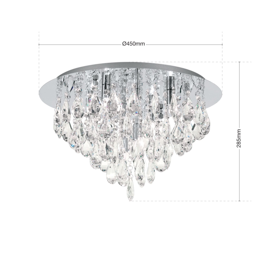 Krištolinis lubinis šviestuvas CELESTE 6xG9/40W/230V diametras 45 cm blizgus chromas