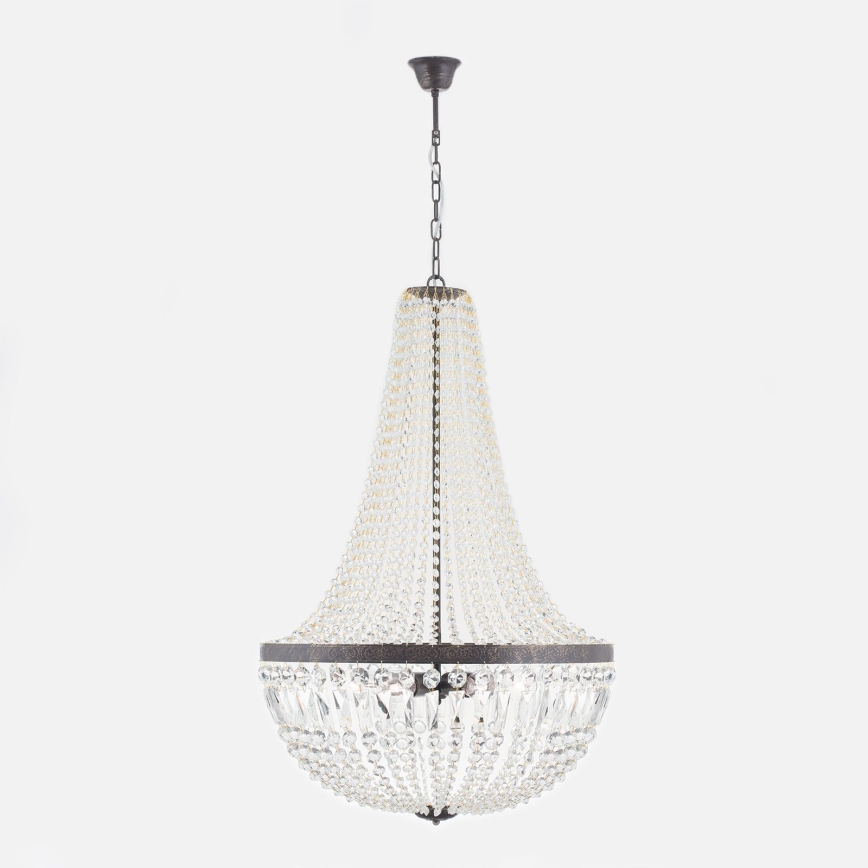 Krištolinis sietynas ant grandinės ARILA 6xE27/60W/230V diametras 60 cm ruda/patina