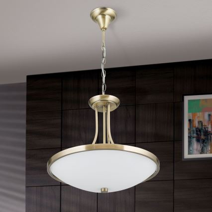 Sietynas, kabinamas ant grandinės AIDA 3xE27/60W/230V diametras 39,5 cm žalvaris