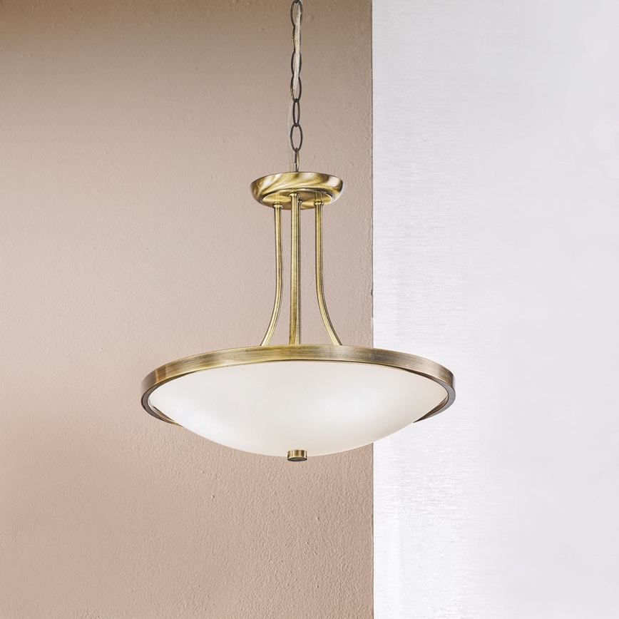 Sietynas, kabinamas ant grandinės AIDA 3xE27/60W/230V diametras 39,5 cm žalvaris