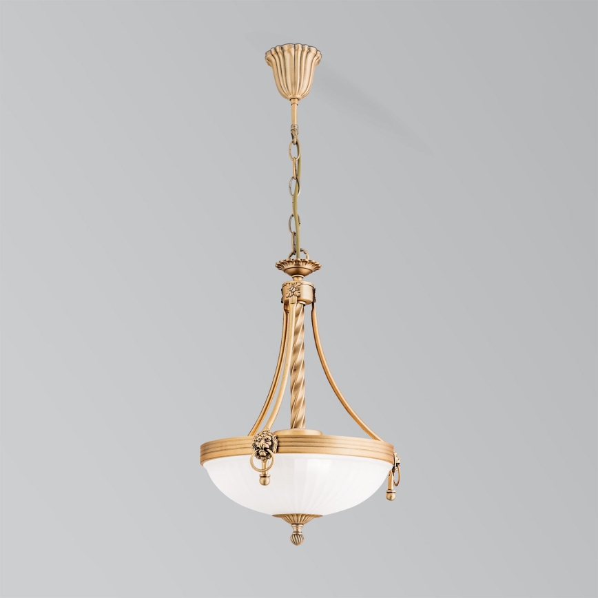 Sietynas, kabinamas ant grandinės ROCCA 3xE27/60W/230V diametras 32 cm bronza/balta