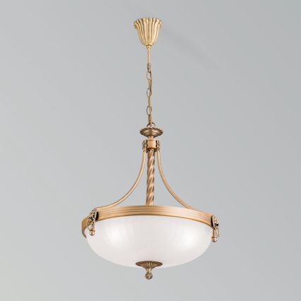 Sietynas, kabinamas ant grandinės ROCCA 3xE27/60W/230V diametras 42 cm bronza/balta