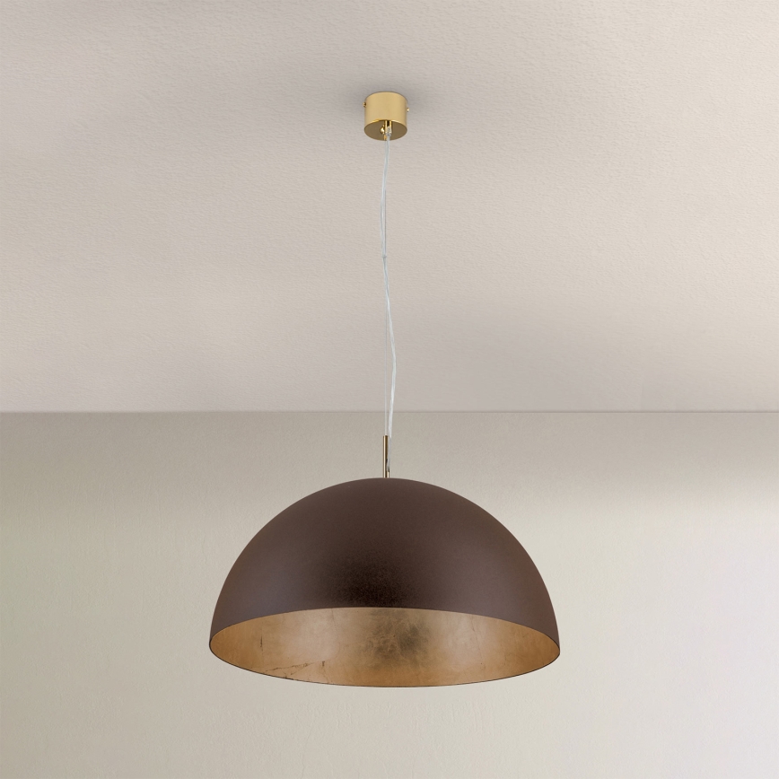 Pakabinamas sietynas ELIANO 1xE27/60W/230V diametras 50 cm ruda/auksas