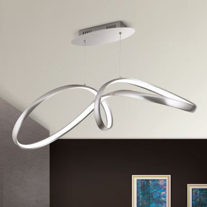 LED Reguliuojamas pakabinamas sietynas CIRCUS LED/36W/230V sidabras